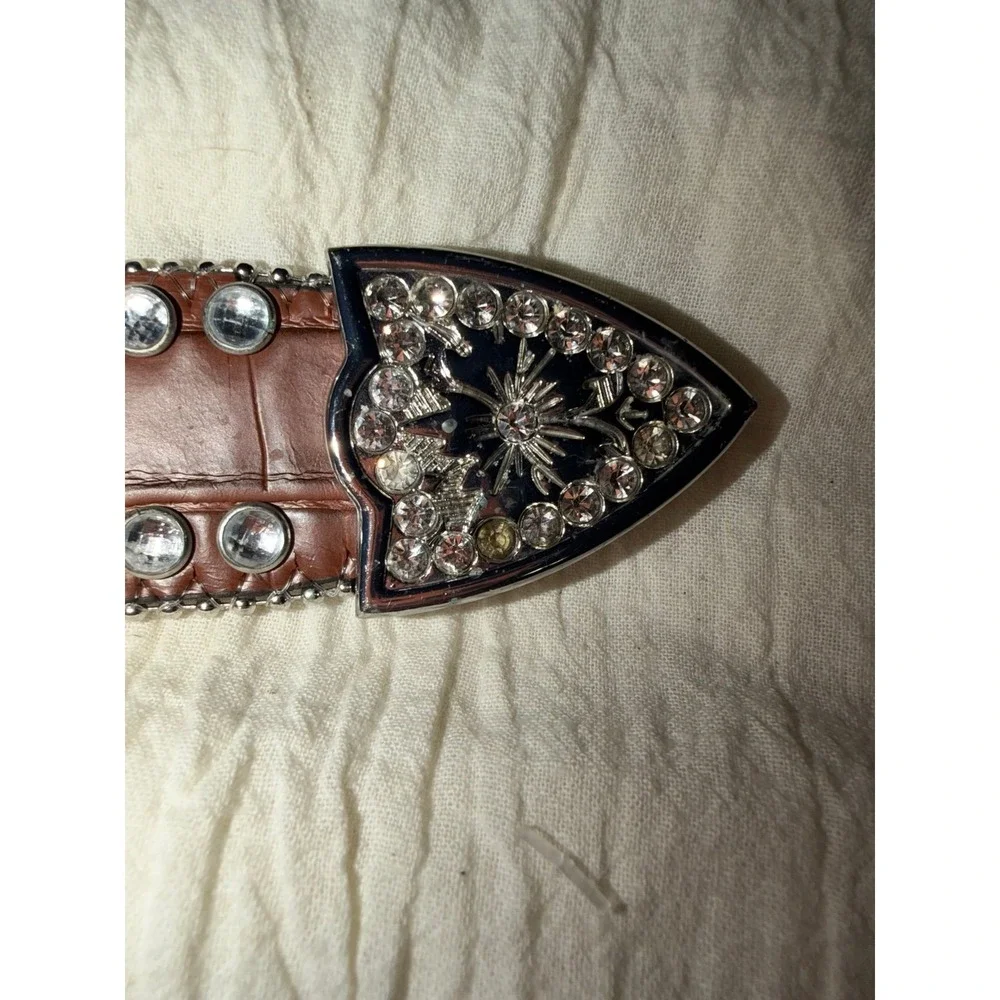 Blazin Roxx Women's Brown Croc Print Rhinestone Western Belt N3512002